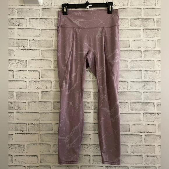 Women’s All In Motion purple splash pattern Leggings Size Medium - Picture 1 of 3